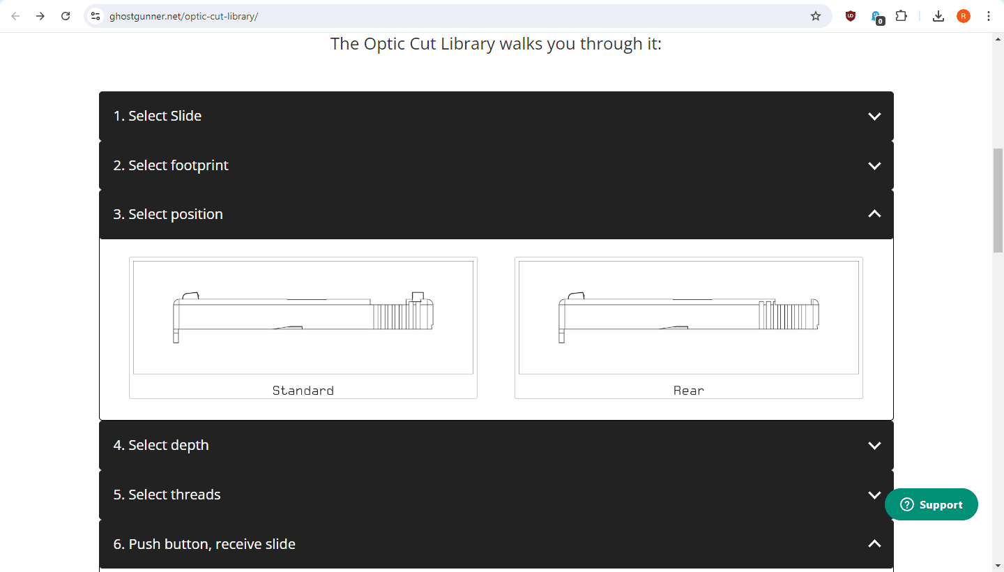 Head to the Ghost Gunner Optic Cut site to see what slides and footprints are compatible.