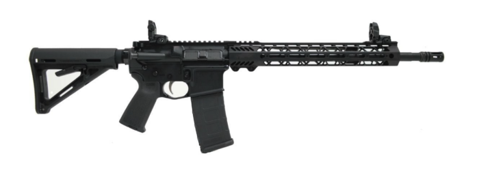 PSA 16" Mid-Length 5.56 NATO 1/7 Nitride 13.5" Lightweight M-Lok MOE EPT Rifle w/MBUS Sight Set