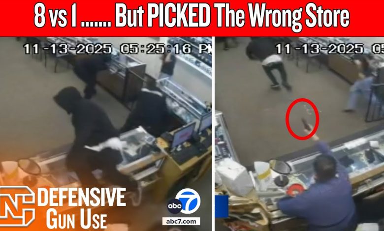 8 Masked Thieves vs 1 Armed Store Owner — Guess Who Ran