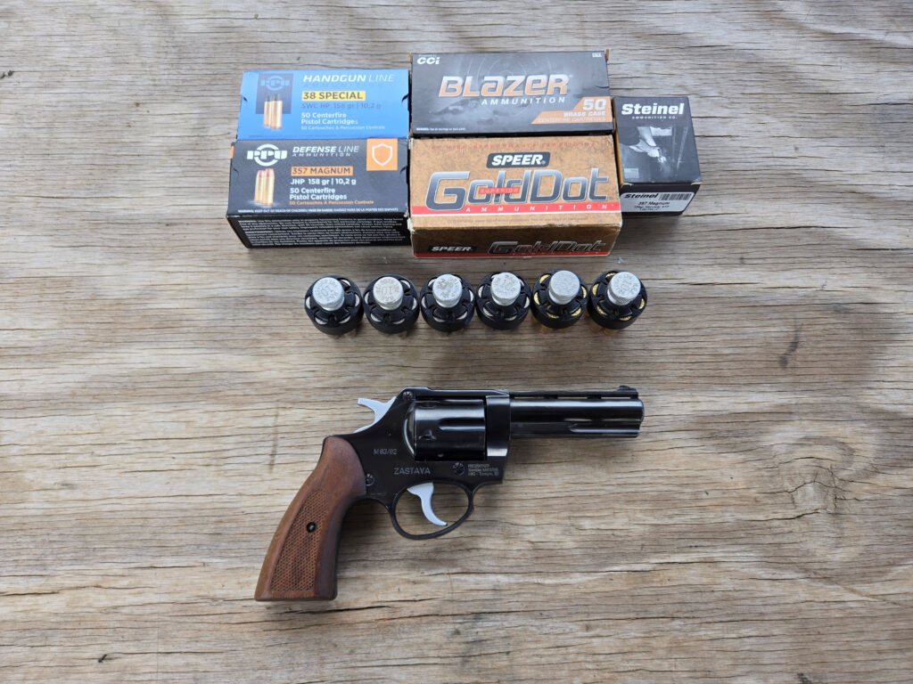 Zastava M83 15-yard groups with 158gr and 125gr loads